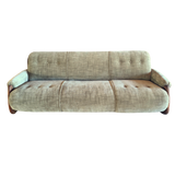 Vintage Sage Green Spanish Oak Framed Sofa, 1960s