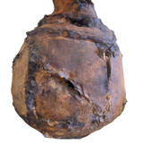 Large Textured Ceramic Table Lamp with Burlap Shade