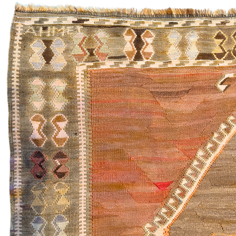 Large Vintage Saffron Anatolian Runner