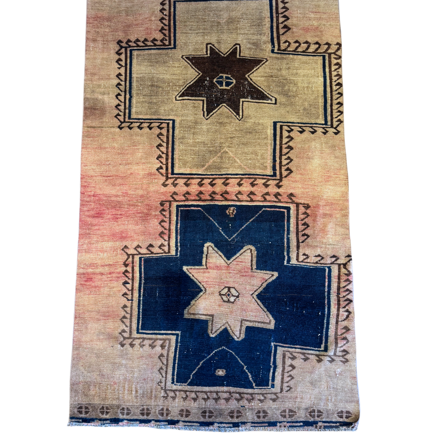 Vintage Anatolian Kilim Rug with Indigo Accents