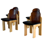 Set of 6 Two Tone Dining Chairs by Silvio Coppola for Fratelli Montina, 1970s