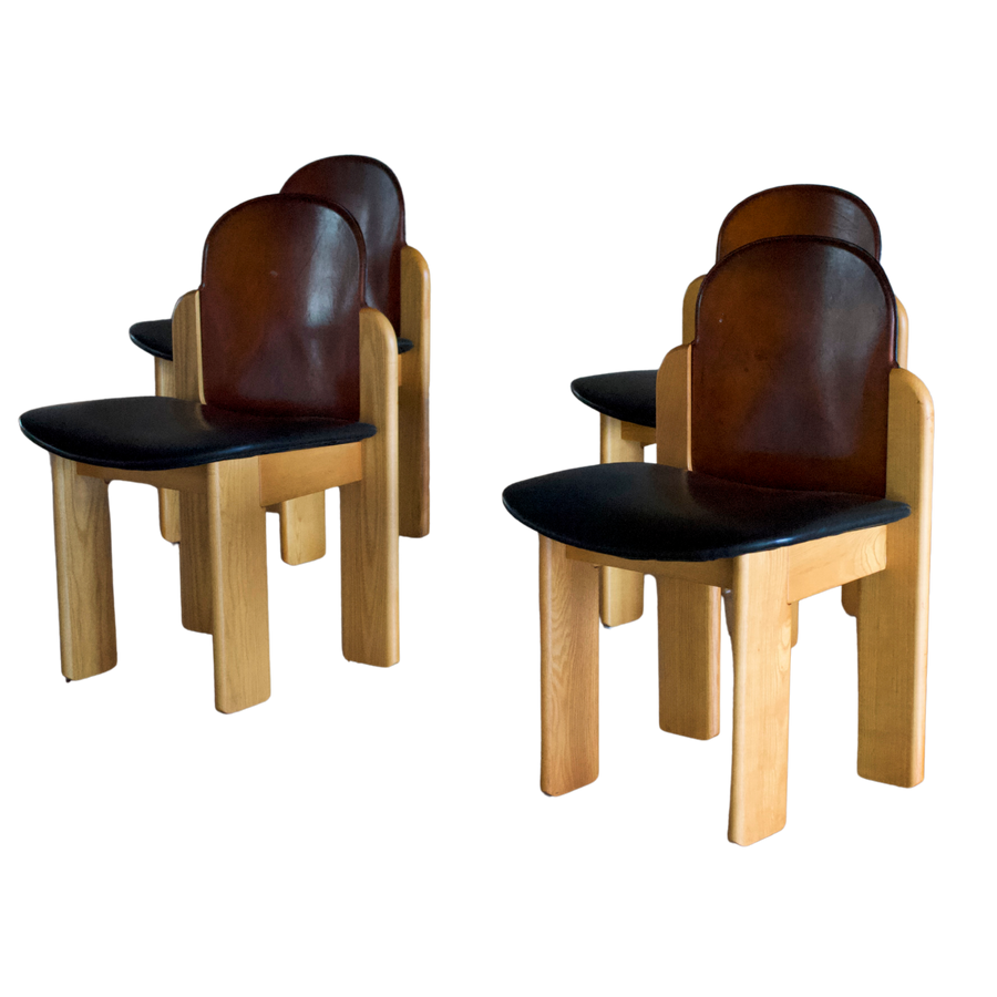 Set of 6 Two Tone Dining Chairs by Silvio Coppola for Fratelli Montina, 1970s
