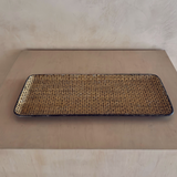 Vintage Woven-Pattern Decorative Tray