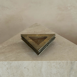 Vintage Triangular Brass Ashtrays with Geometric Detail, Set of 4