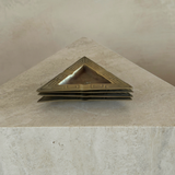 Vintage Triangular Brass Ashtrays with Geometric Detail, Set of 4