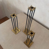 Trio of Metal and Brass Candle stick holders
