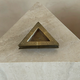 Vintage Triangular Brass Ashtrays with Geometric Detail, Set of 4