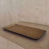 Vintage Woven-Pattern Decorative Tray