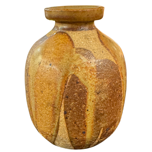 Multi Tone Stoneware Vessel with Brown Accents
