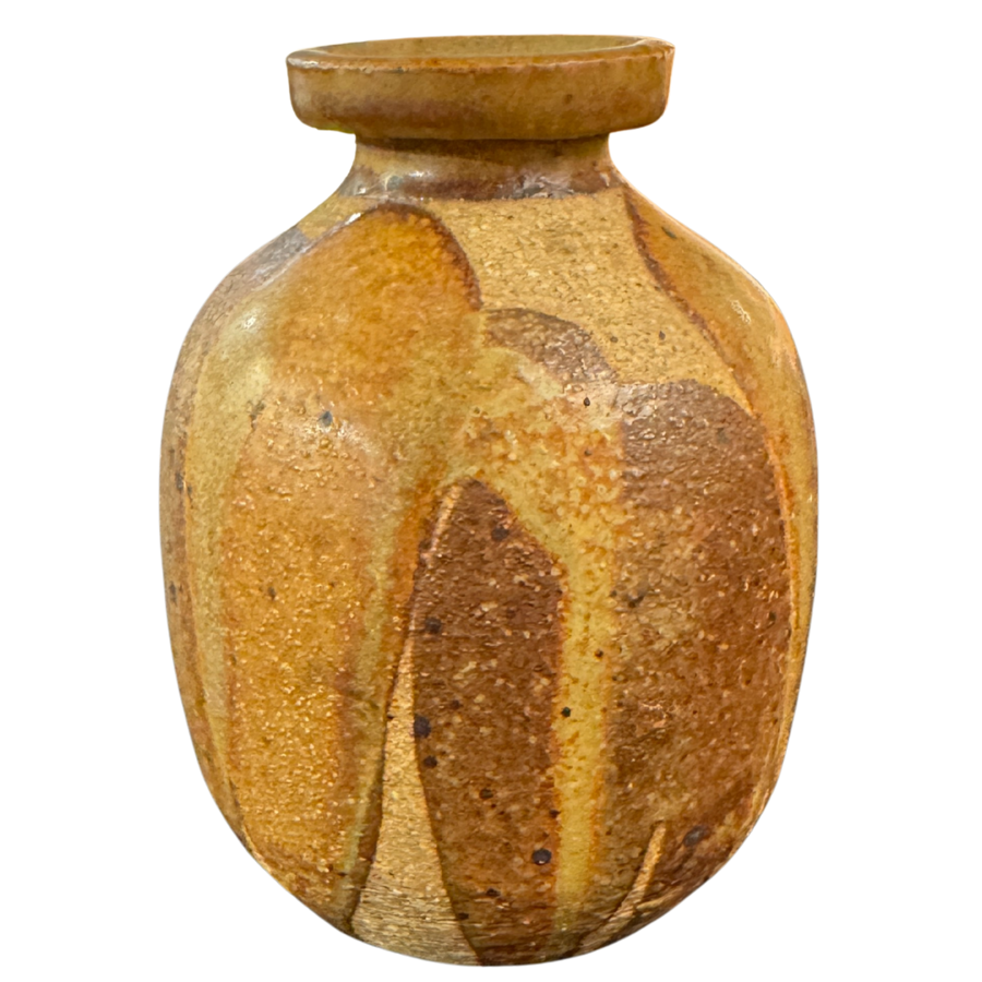 Multi Tone Stoneware Vessel with Brown Accents