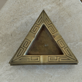 Vintage Triangular Brass Ashtrays with Geometric Detail, Set of 4