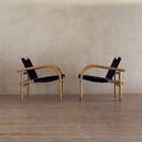Pair of Blue Velvet '411' Safari Chairs by Ben af Schultén of Artek
