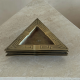 Vintage Triangular Brass Ashtrays with Geometric Detail, Set of 4