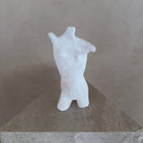 White Plaster Lady Figure Sculpture