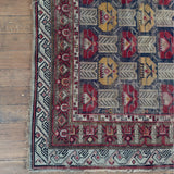 Antique Pomegranate & Indigo Turkish Rug