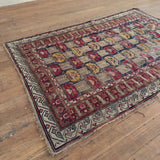 Antique Pomegranate & Indigo Turkish Rug