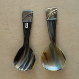 Italian Horn & Silverplate Salad Servers by Arca