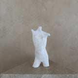 White Plaster Lady Figure Sculpture