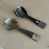 Italian Horn & Silverplate Salad Servers by Arca