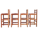 Pair of Vintage Ladderback Saddle Leather Barstools