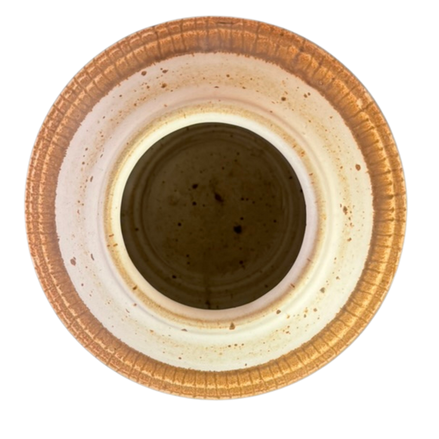 Round Banded Studio Ceramic Vessel