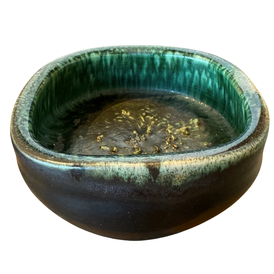 Dark Green Studio Pottery Bowl