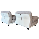 Pair of Cream and Taupe B&B Amanta Lounge Chairs