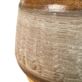 Tonal Ribbed Studio Pottery Vessel