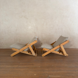 Pair of French Adjustable Wood Frame Lounge Chairs
