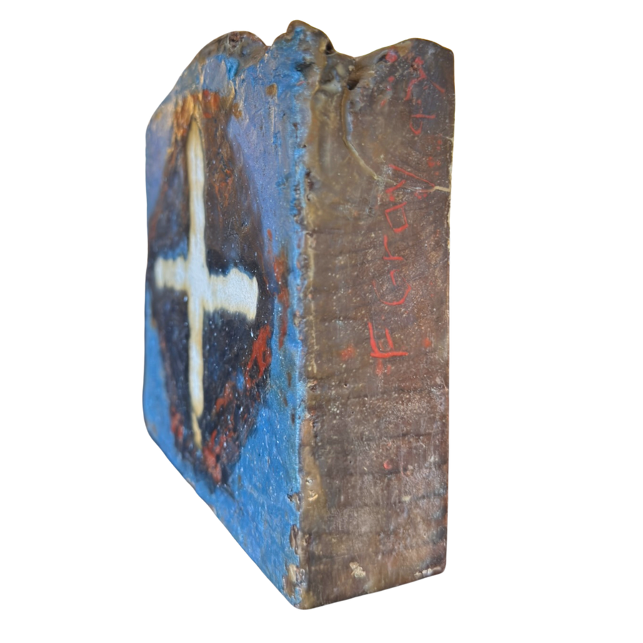 Small Painted Wood Block Wall Art