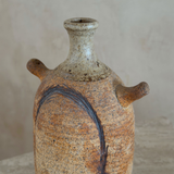 Rust Textured Studio Pottery Amphora Handle Vase