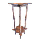 Aged Oak Clover Pedestal Table