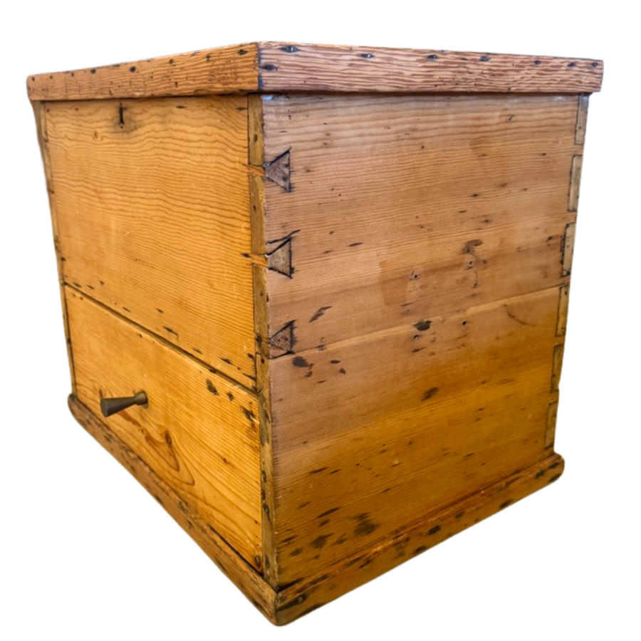 Vintage Handmade Pine Storage Box
