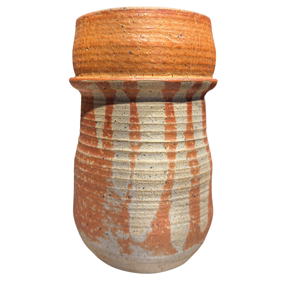 Medium Terracotta Vase with Abstract Motif