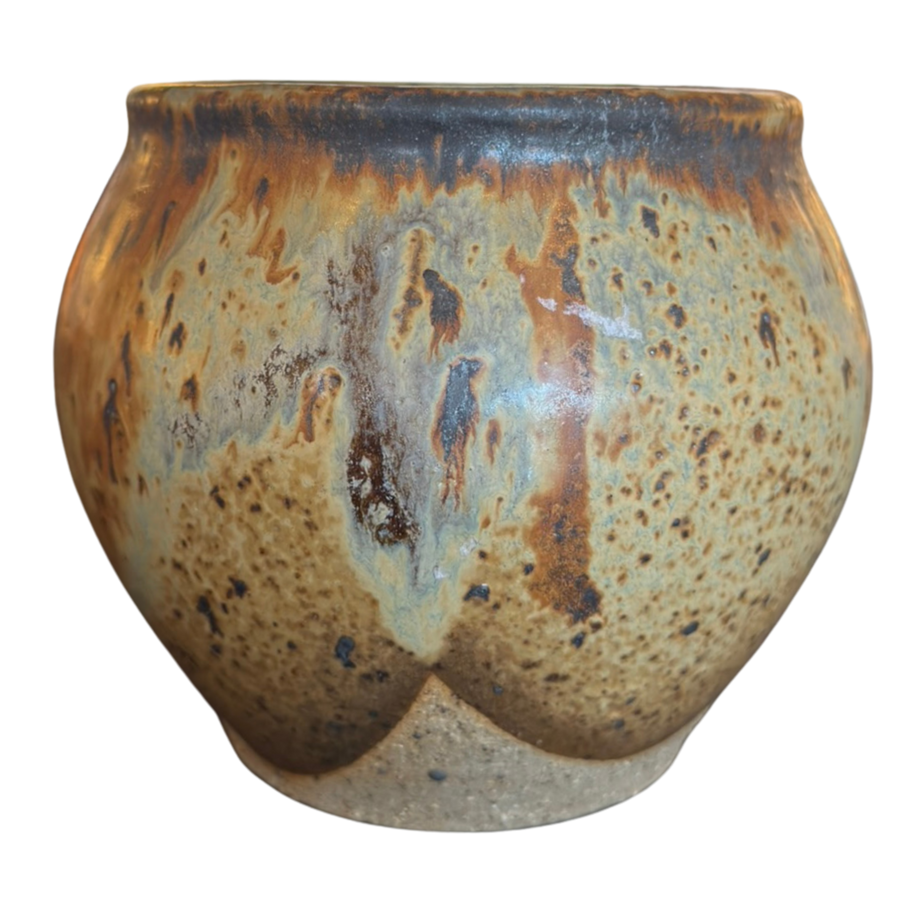 Speckled Ochre Studio Pottery Vase