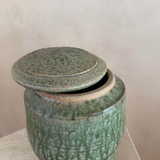 Pine Green Drip Lidded Vessel