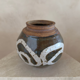 Studio Pottery Rounded Vessel with Brushwork Design