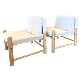 Pair of Canvas Oak Frame Safari Chairs, 1970s
