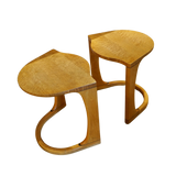 Pair of Curved Maple Side Tables