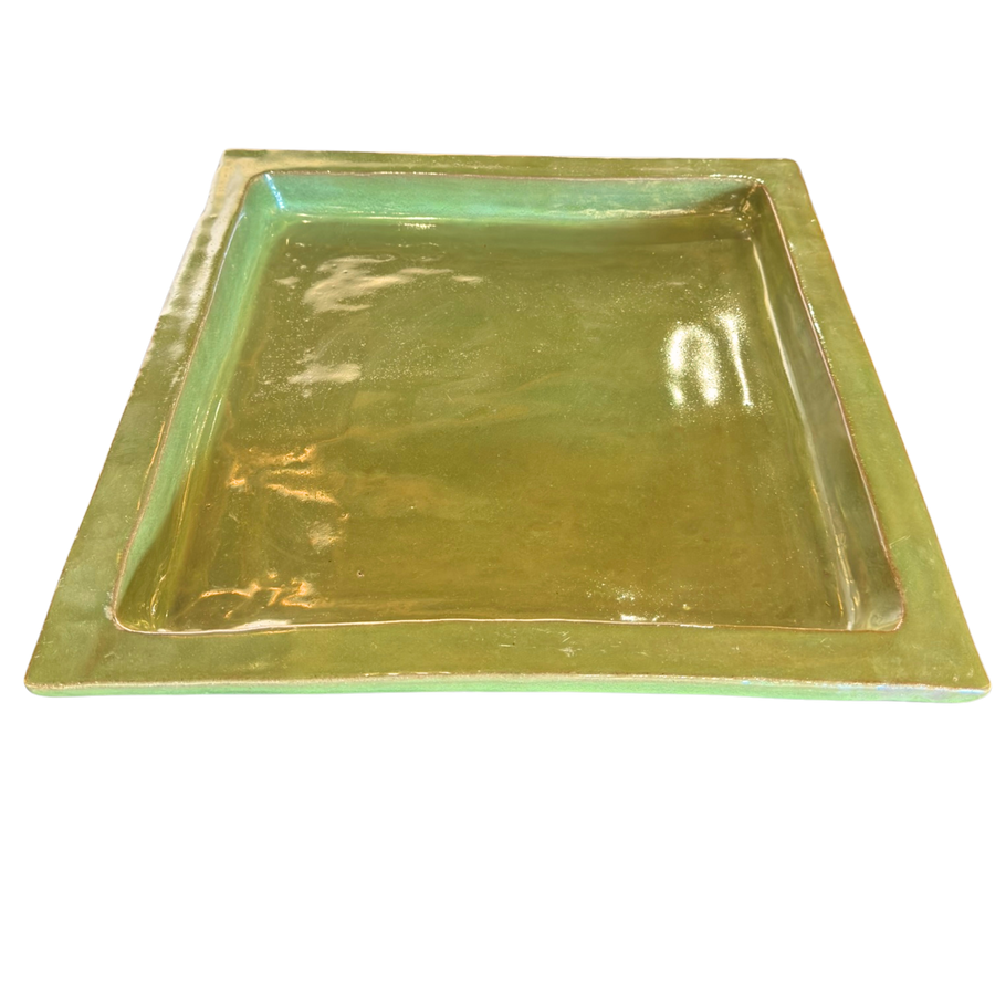 Moss Green Glazed Ceramic Tray