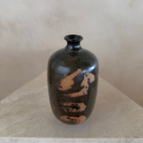 Dark Bud Vase with Copper Breakthrough