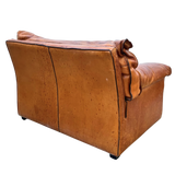 Vintage Italian Distressed Leather Club Chair