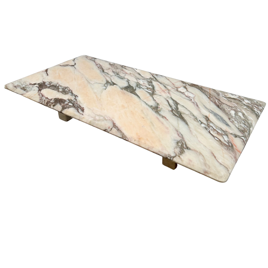 Pink Arabescato Spanish Marble Coffee Table