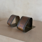 Pair of Bent Brass and Copper Bookends