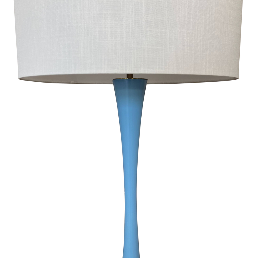 Pair of Sky Blue Tulip Table Lamps