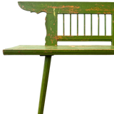 Rustic Apple Green Slat Back Bench