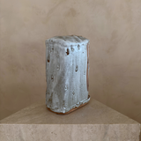 Rectangular Rust and Drip Glaze Vase with Side Opening