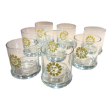 Set of 8 Yellow Accent Glasses
