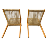 Pair of Wood Frame Rope Chairs