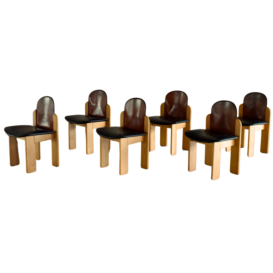 Set of 6 Two Tone Dining Chairs by Silvio Coppola for Fratelli Montina, 1970s